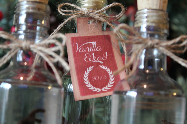 Homemade Vanilla Extract in Upcycled Bottles